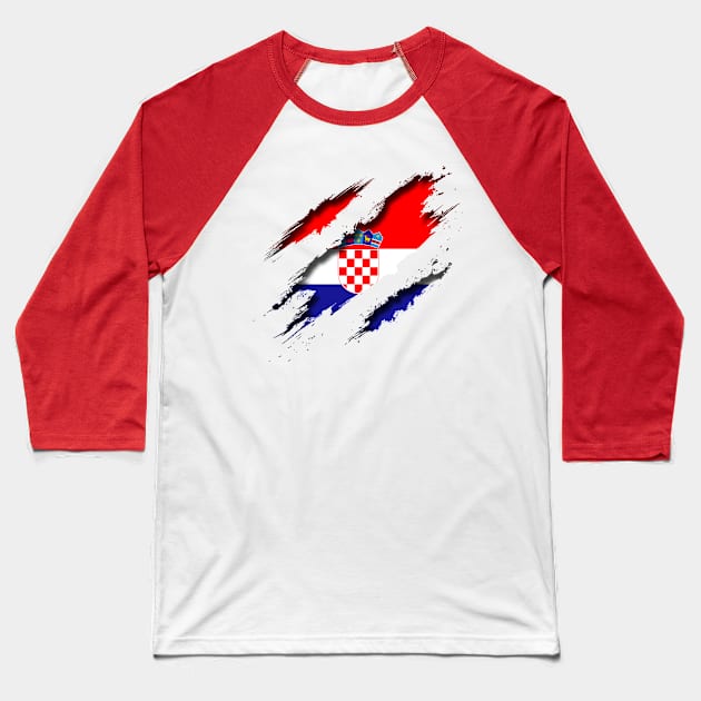 Croatia Shredding Baseball T-Shirt by blackcheetah